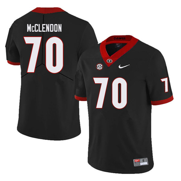 Mens Georgia Bulldogs #70 Warren McClendon Stitched Nike Black Foootball Jersey