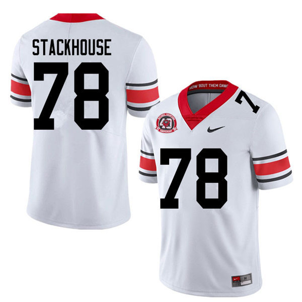 Mens Georgia Bulldogs #78 Nazir Stackhouse Stitched Nike 40th anniversary White alternate football jersey