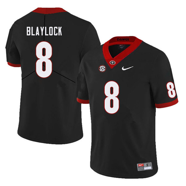 Mens Georgia Bulldogs #8 Dominick Blaylock Nike Black College Football Game jersey