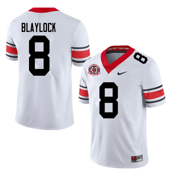 Mens Georgia Bulldogs #8 Dominick Blaylock Stitched Nike 40th anniversary white alternate football jersey