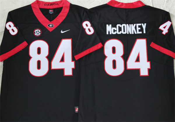 Mens Georgia Bulldogs #84 Ladd McConkey Nike Black College Football Game Jersey