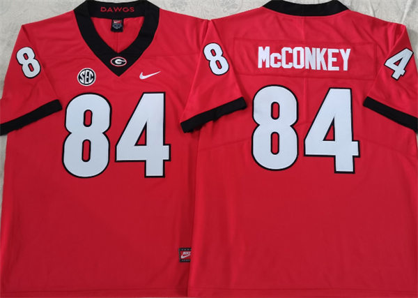 Mens Georgia Bulldogs #84 Ladd McConkey Nike Red football Game Jersey