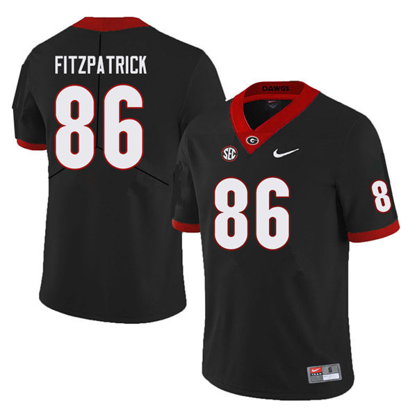 Mens Georgia Bulldogs #86 John FitzPatrick Nike Black College Football Game jersey