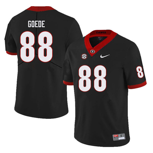 Mens Georgia Bulldogs #88 Ryland Goede Nike Black College Football Game jersey