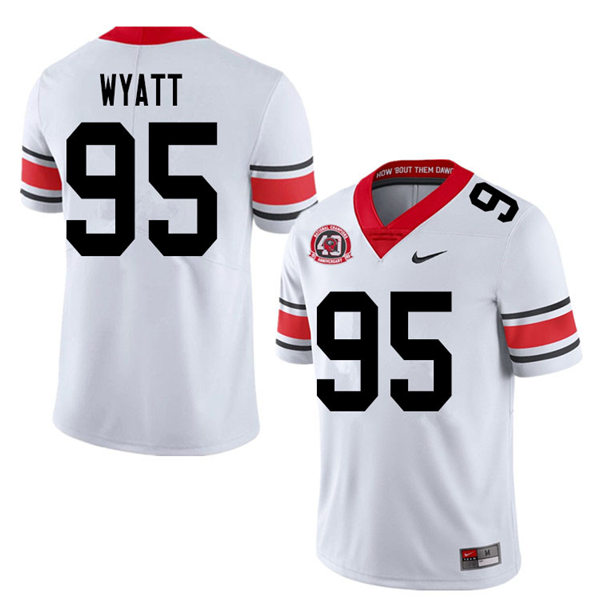 Mens Georgia Bulldogs #95 Devonte Wyatt Stitched Nike 40th anniversary White alternate football jersey