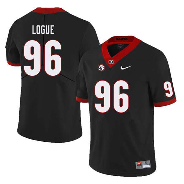 Mens Georgia Bulldogs #96 Zion Logue Nike Black College Football Game jersey