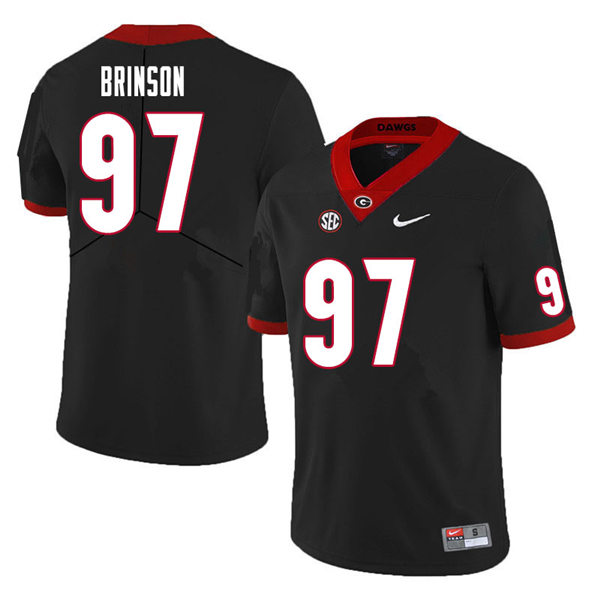 Mens Georgia Bulldogs #97 Warren Brinson Stitched Nike Black Foootball Jersey