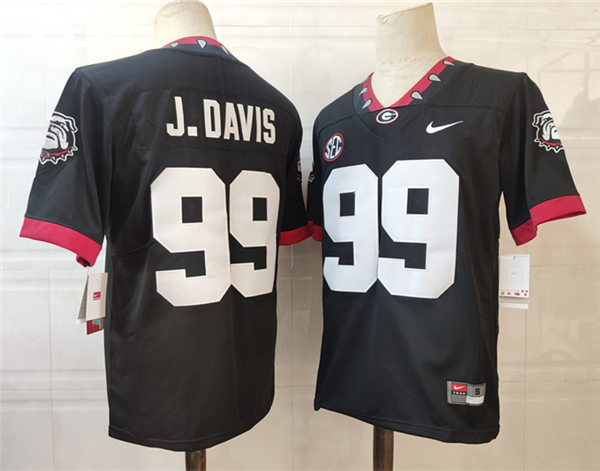 Mens Georgia Bulldogs #99 Jordan Davis Nike 2020 Black College Foootball Game Jersey