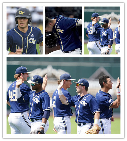 Mens Georgia Tech Yellow Jackets Custom Hank Aaron Matt Wieters Jason Varitek Mark Teixeira Joey Bart Kevin Parada Adidas Navy GT Baseball Jersey