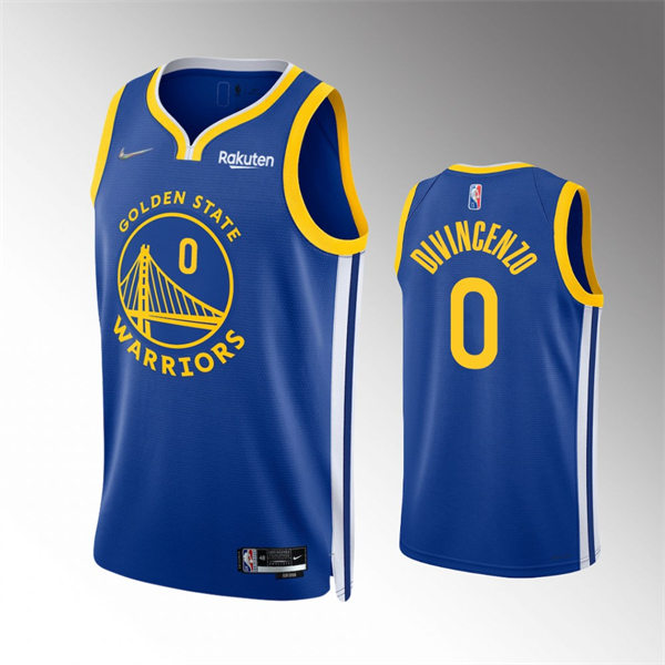Mens Golden State Warriors #0 Donte DiVincenzo Royal Icon Edition Swingman Jersey