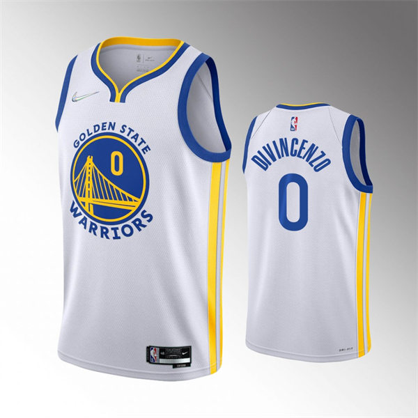Mens Golden State Warriors #0 Donte DiVincenzo White Association Edition Swingman Jersey