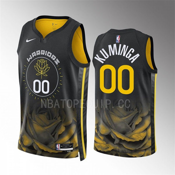 Mens Golden State Warriors #00 Jonathan Kuminga Nike 2022-23 City Edition Swingman Jersey Black