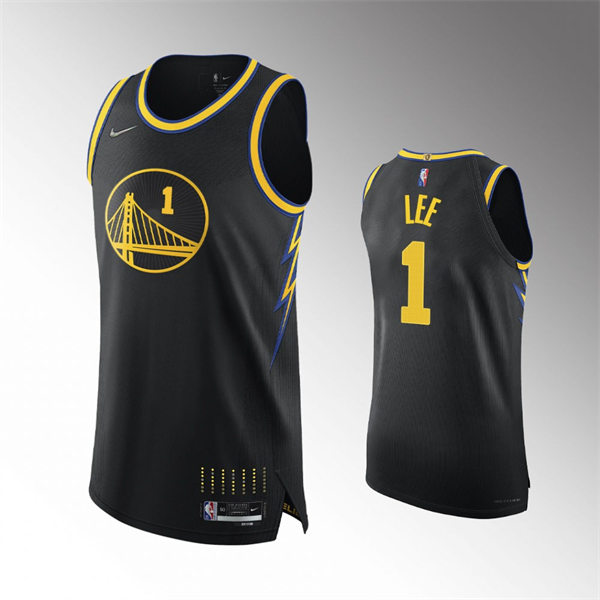 Mens Golden State Warriors #1 Damion Lee Black 2021-22 Diamond Nike City Edition Jersey