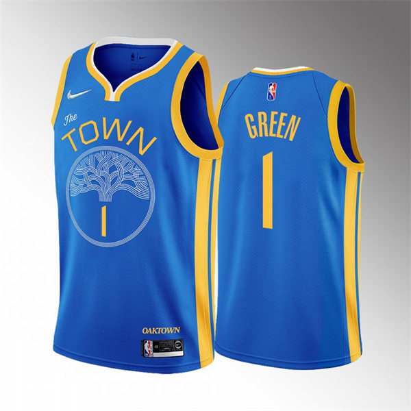 Mens Golden State Warriors #1 JaMychal Green OAK Town 2022-23 Earned Edition Jersey Blue