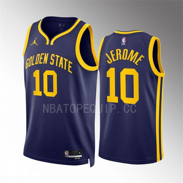 Mens Golden State Warriors #10 Ty Jerome Navy 2022-23 Statement Edition Swingman Jersey