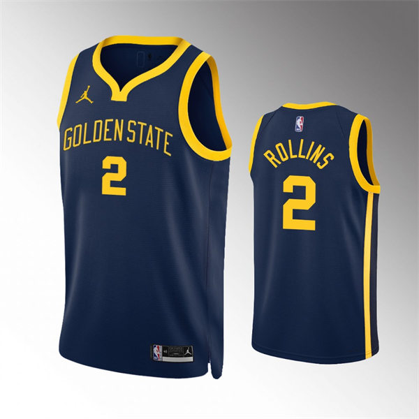 Mens Golden State Warriors #2 Ryan Rollins Navy 2022-23 Statement Edition Swingman Jersey
