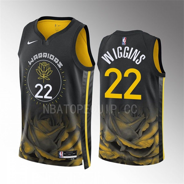 Mens Golden State Warriors #22 Andrew Wiggins Nike 2022-23 City Edition Swingman Jersey Black