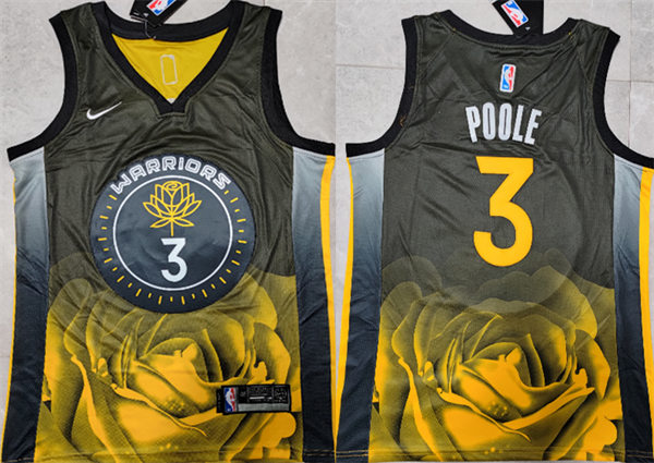 Mens Golden State Warriors #3 Jordan Poole Nike 2022-23 City Edition Swingman Jersey Black