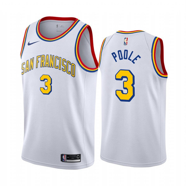 Mens Golden State Warriors #3 Jordan Poole White San Francisco Classic Edition Swingman Jersey