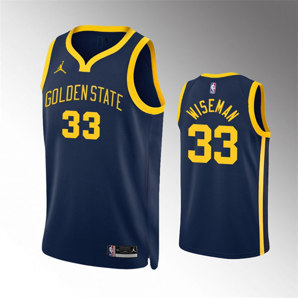 Mens Golden State Warriors #33 James Wiseman Navy 2022-23 Statement Edition Swingman Jersey