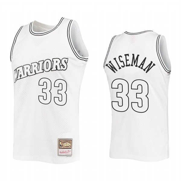 Mens Golden State Warriors #33 James Wiseman White Outdated Classic Limited Jersey