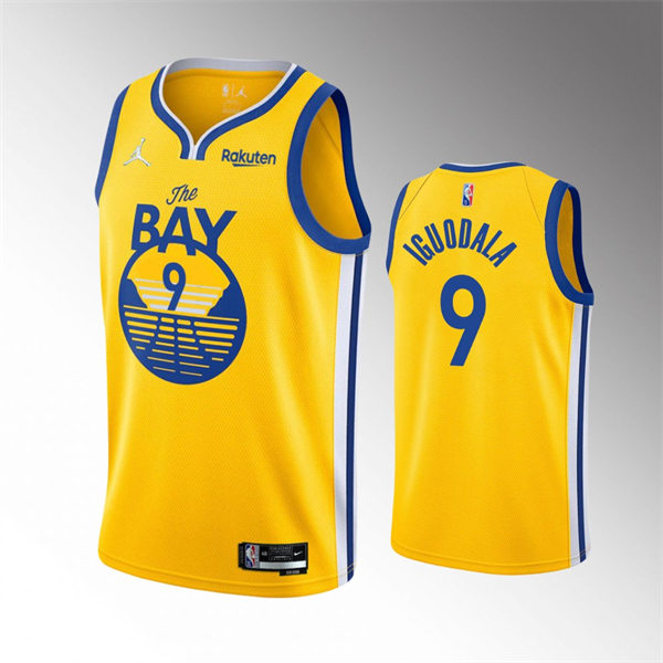 Mens Golden State Warriors #9 Andre Iguodala Gold 2021-22 NBA 75th Anniversary Statement Edition Jersey