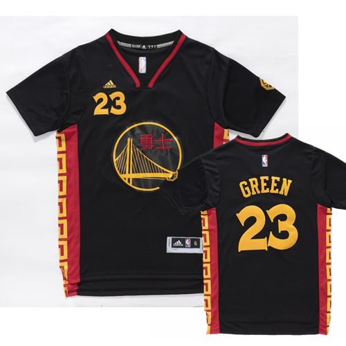 Mens Golden State Warrlors #23 Draymond Green Black Slate Chinese New Year Jersey