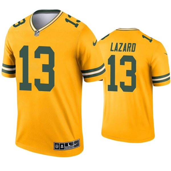 Mens Green Bay Packers #13 Allen Lazard Nike Gold Inverted Legend Jersey