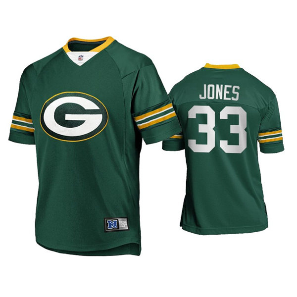 Mens Green Bay Packers #33 Aaron Jones Nike 2021 Green Team Logo Icon Jersey