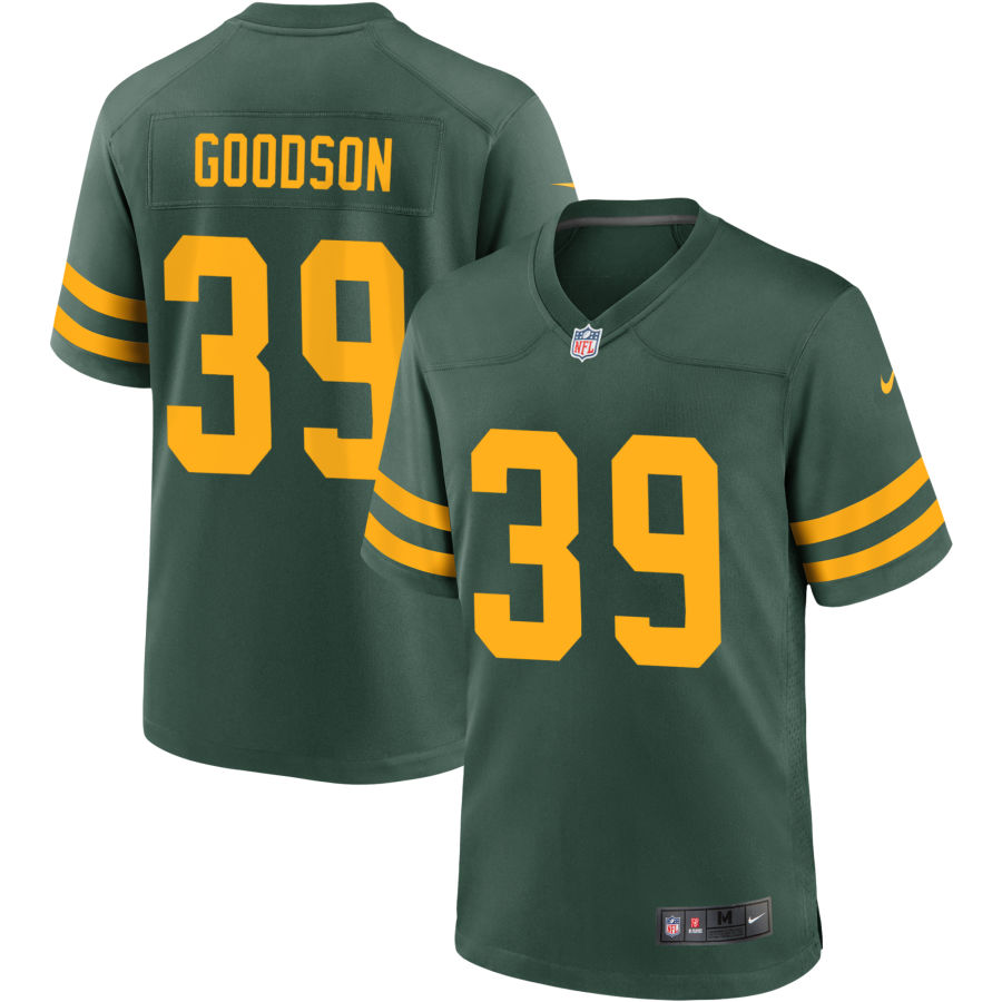 Mens Green Bay Packers #39 Tyler Goodson Nike 2021 Green Alternate Retro 1950s Jersey