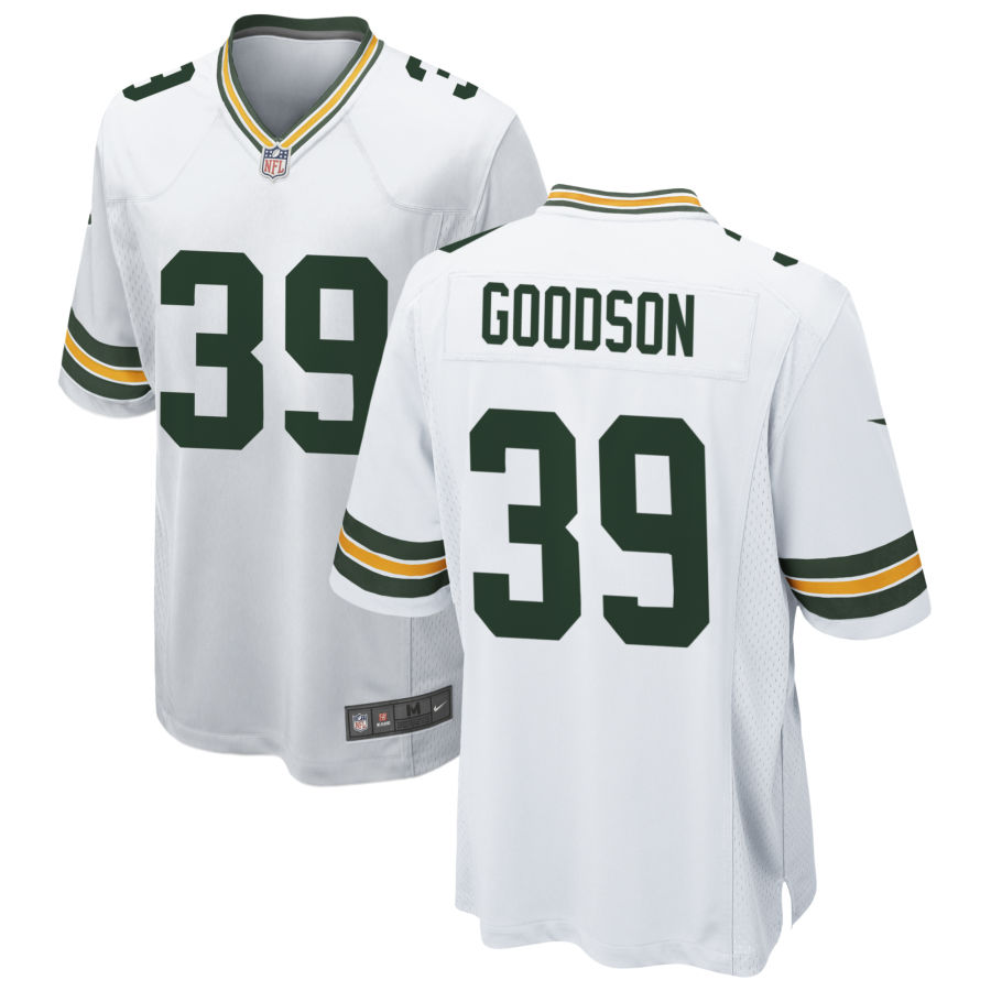Mens Green Bay Packers #39 Tyler Goodson White Vapor Limited Player Jersey