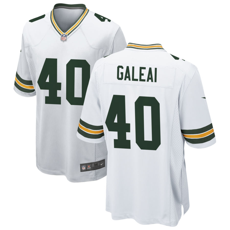 Mens Green Bay Packers #40 Tipa Galeai Nike White Vapor Limited Player Jersey