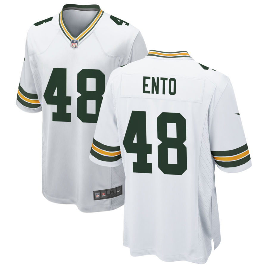 Mens Green Bay Packers #48 Kabion Ento Nike White Vapor Limited Player Jersey