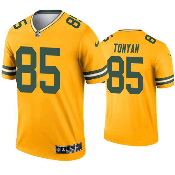 Mens Green Bay Packers #85 Robert Tonyan Nike Gold Inverted Legend Jersey