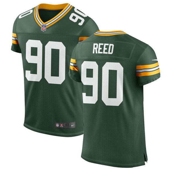 Mens Green Bay Packers #90 Jarran Reed Nike Green Vapor Limited Player Jersey