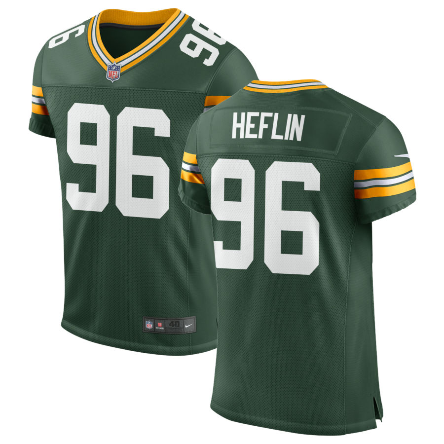 Mens Green Bay Packers #96 Jack Heflin Nike Green Vapor Limited Player Jersey
