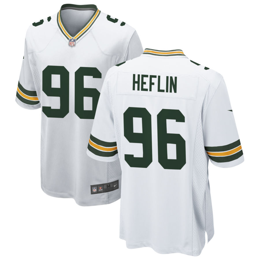 Mens Green Bay Packers #96 Jack Heflin Nike White Vapor Limited Player Jersey