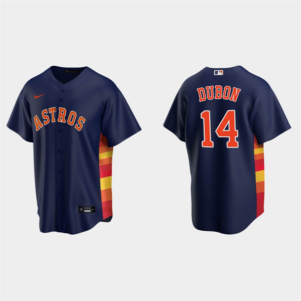 Mens Houston Astros #14 Mauricio Dubon Navy Alternate Coolbase Jersey