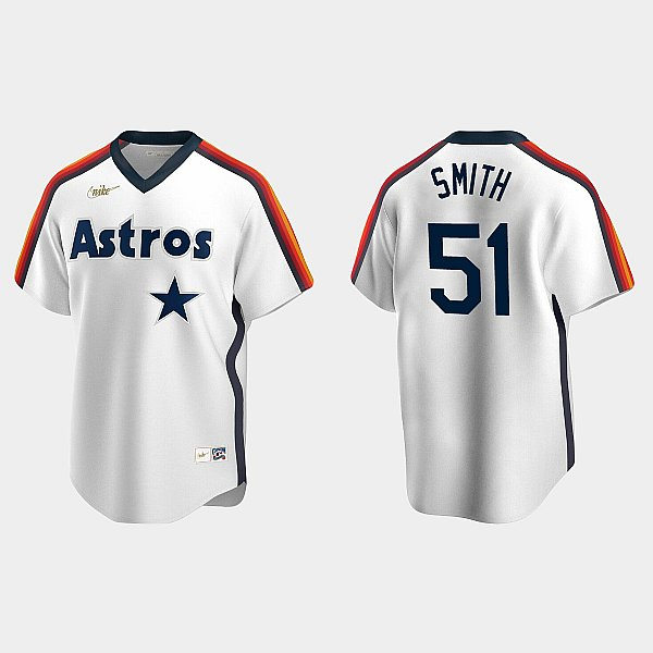 Mens Houston Astros #51 Will Smith Nike White Pullover Cooperstown Collection Jersey