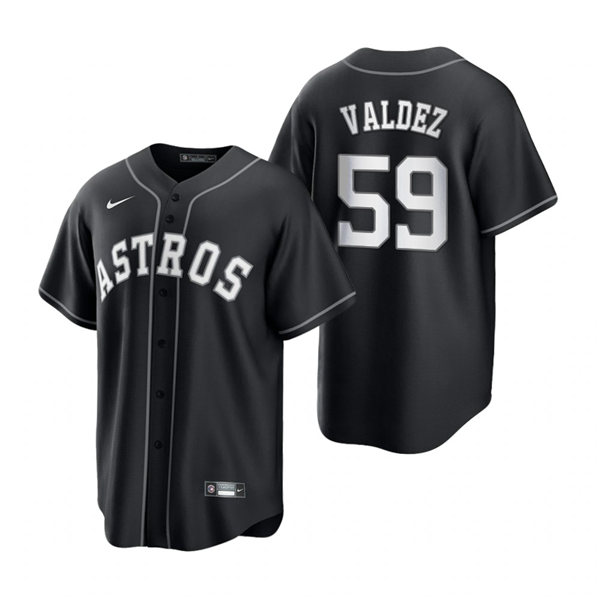 Mens Houston Astros #59 Framber Valdez Nike 2021 Black Fashion Jersey