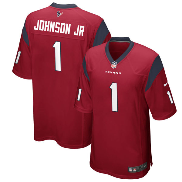 Mens Houston Texans #1 Lonnie Johnson Jr. Nike Red Alternate Vapor Limited Player Jersey