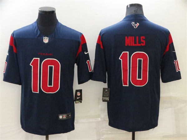 Mens Houston Texans #10 Davis Mills Nike Navy Color Rush Legend Stitched Jersey