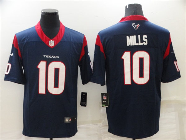 Mens Houston Texans #10 Davis Mills Nike Navy Vapor Limited Stitched Jersey