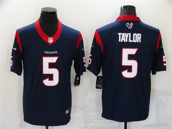 Mens Houston Texans #5 Tyrod Taylor Nike Navy Vapor Limited Stitched Jersey