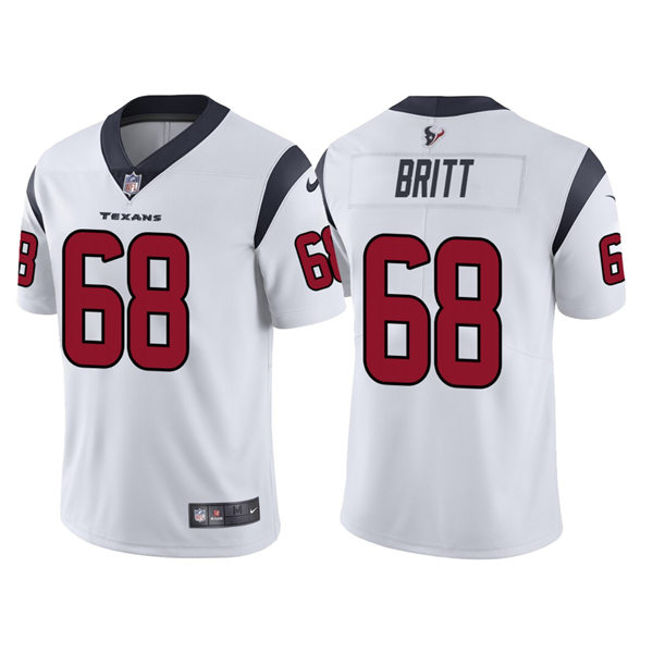 Mens Houston Texans #68 Justin Britt Nike White Vapor Limited Player Jersey
