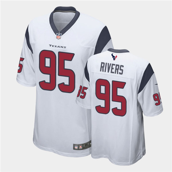 Mens Houston Texans #95 Derek Rivers Nike White Vapor Limited Jersey