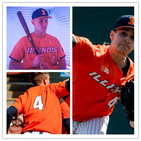 Mens Illinois Fighting Illini #4 Cam McDonald Nike Orange College Baseball Game Jersey