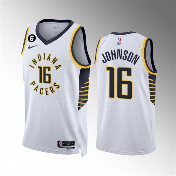 Mens Indiana Pacers #16 James Johnson White Association Edition Player Jersey