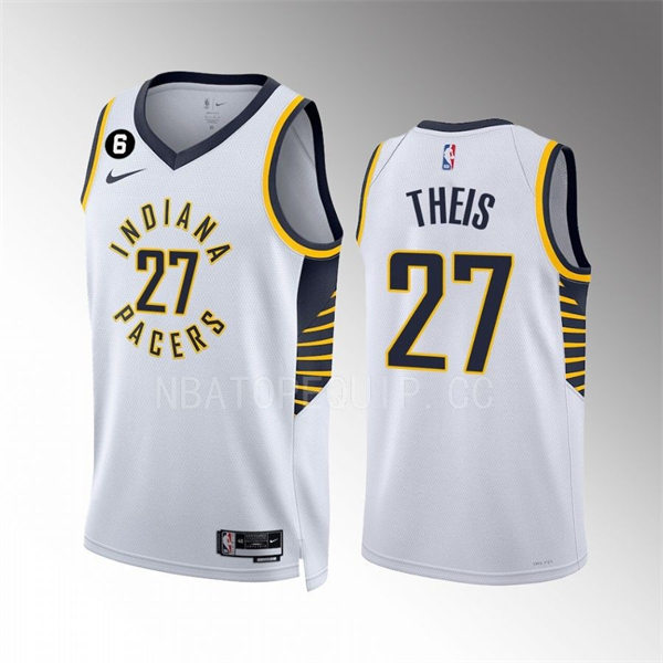 Mens Indiana Pacers #27 Daniel Theis White Association Edition Player Jersey