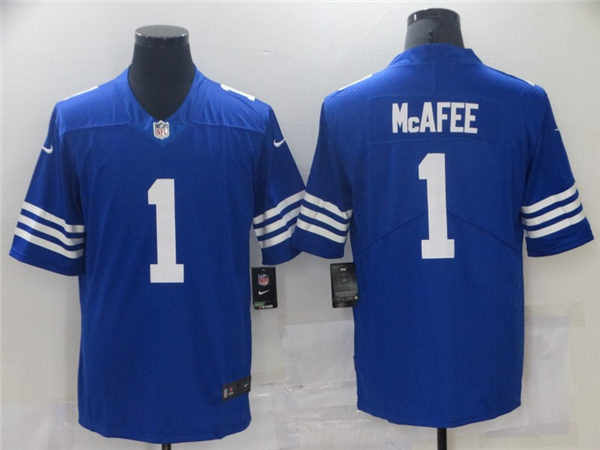Mens Indianapolis Colts #1 Pat McAfee Nike Royal Alternate Retro Vapor Limited Stitched Jersey